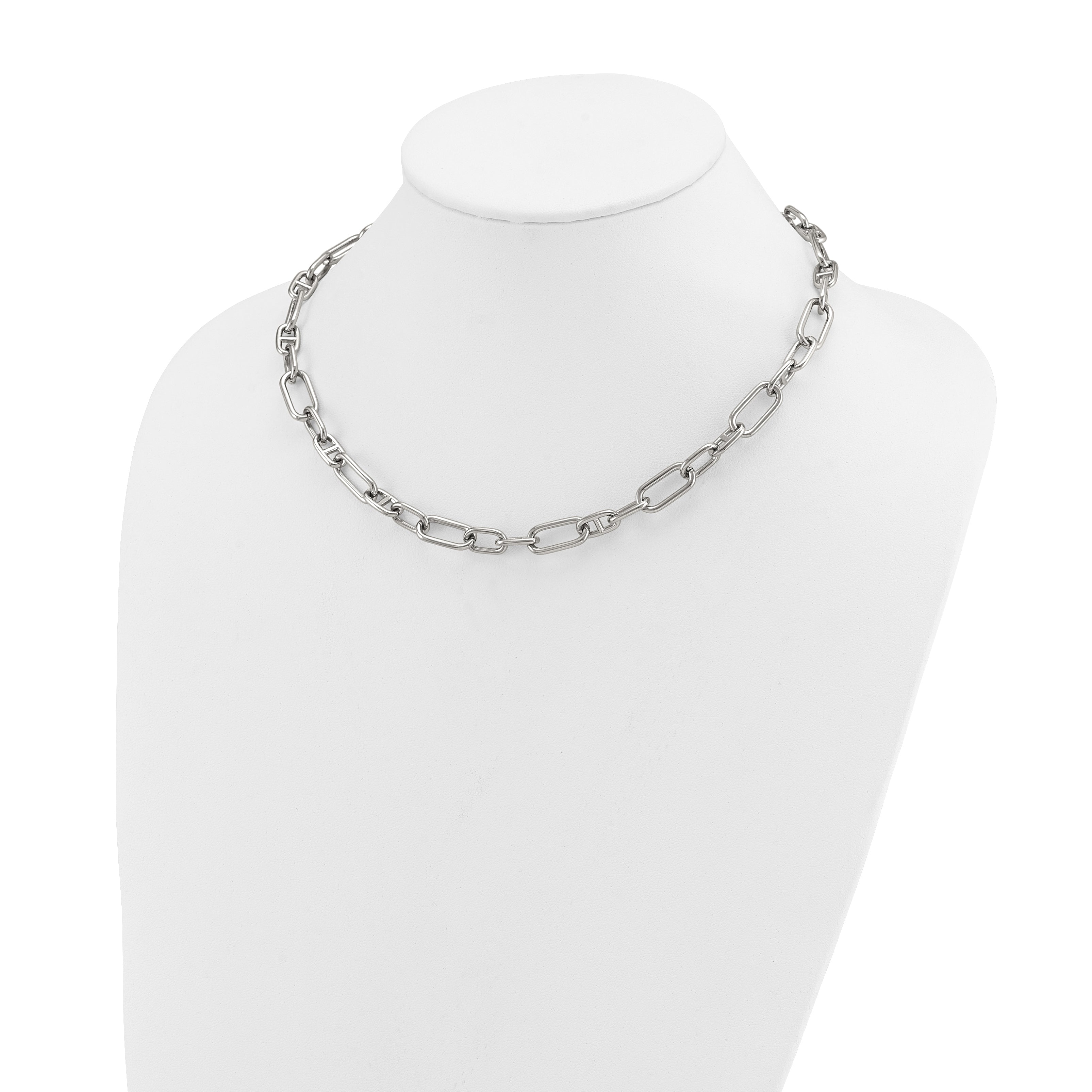 Polished Stainless Steel Necklace 9mm