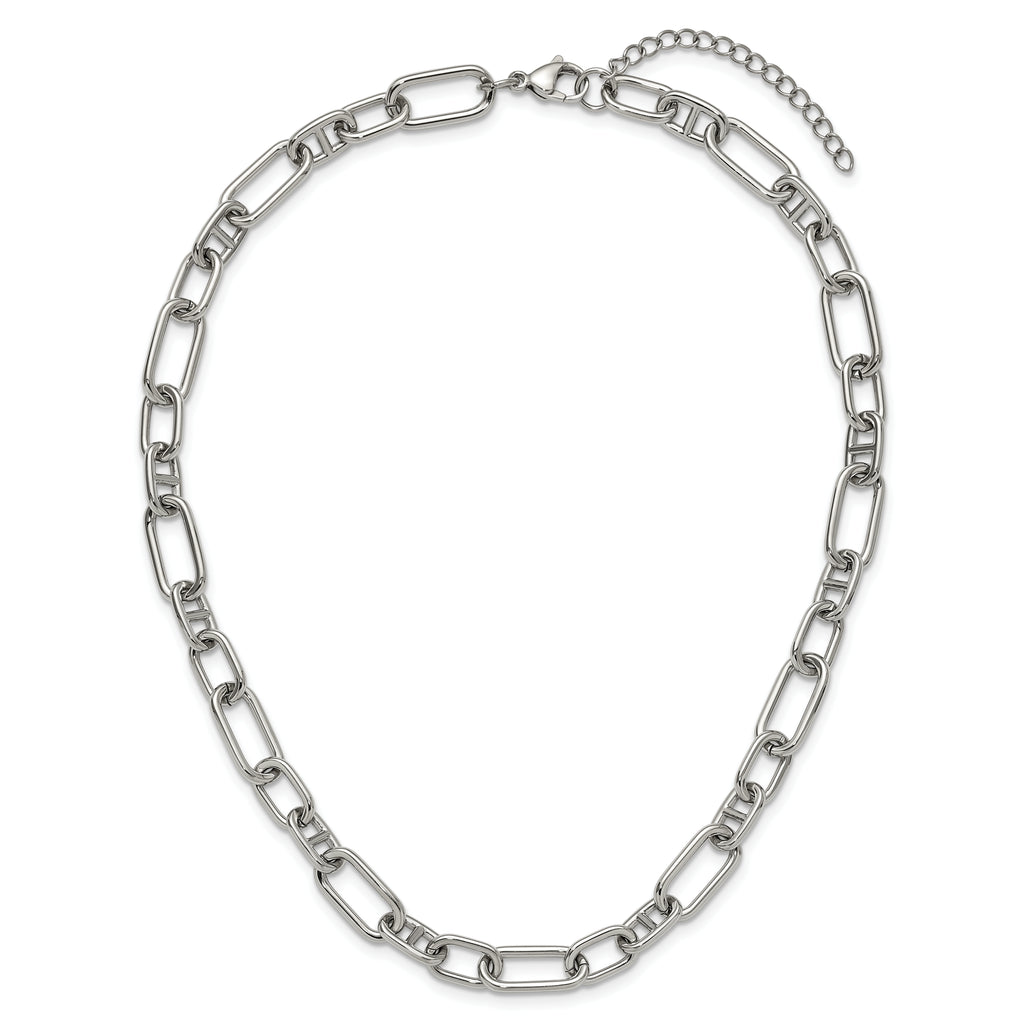 Polished Stainless Steel Necklace 9mm