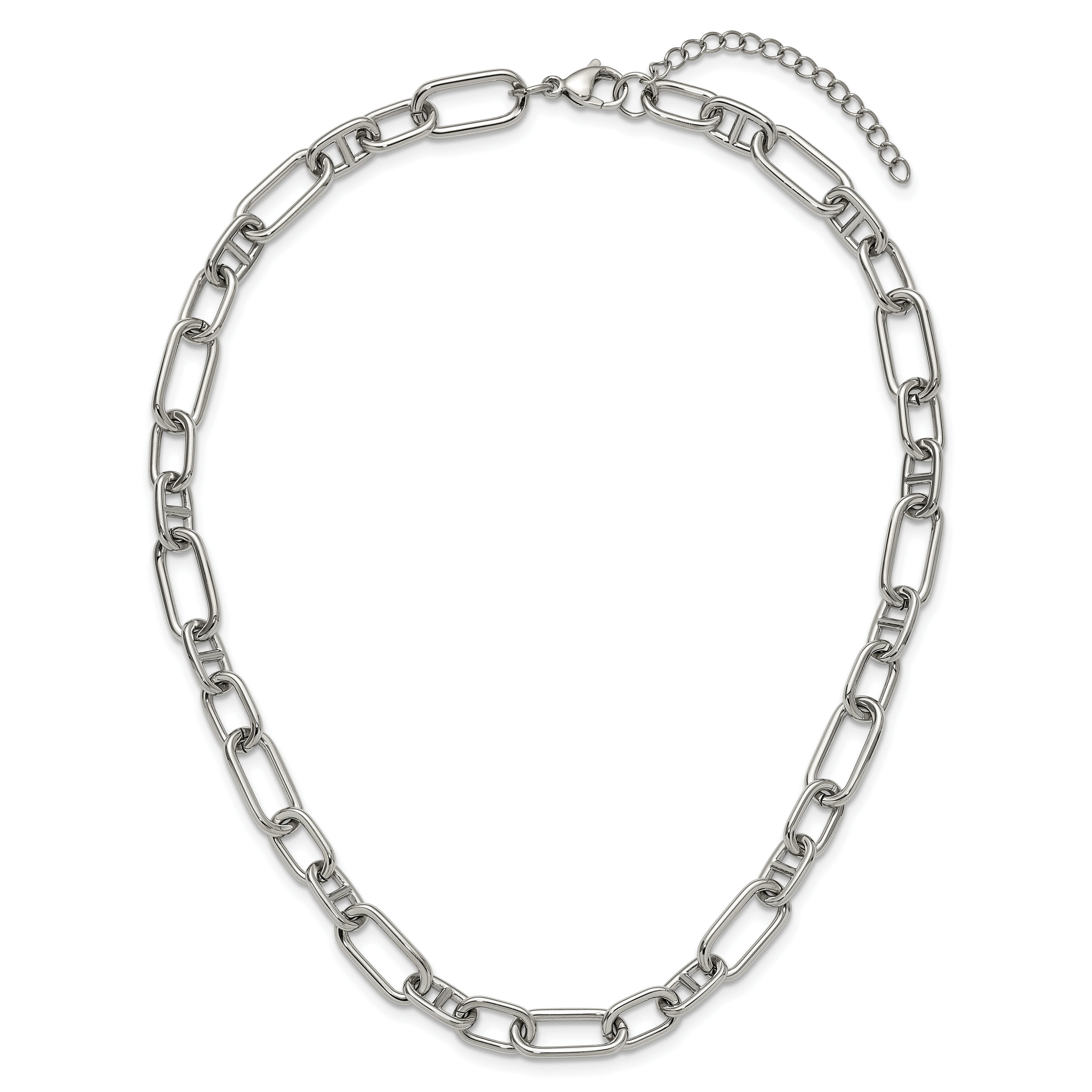 Polished Stainless Steel Necklace 9mm