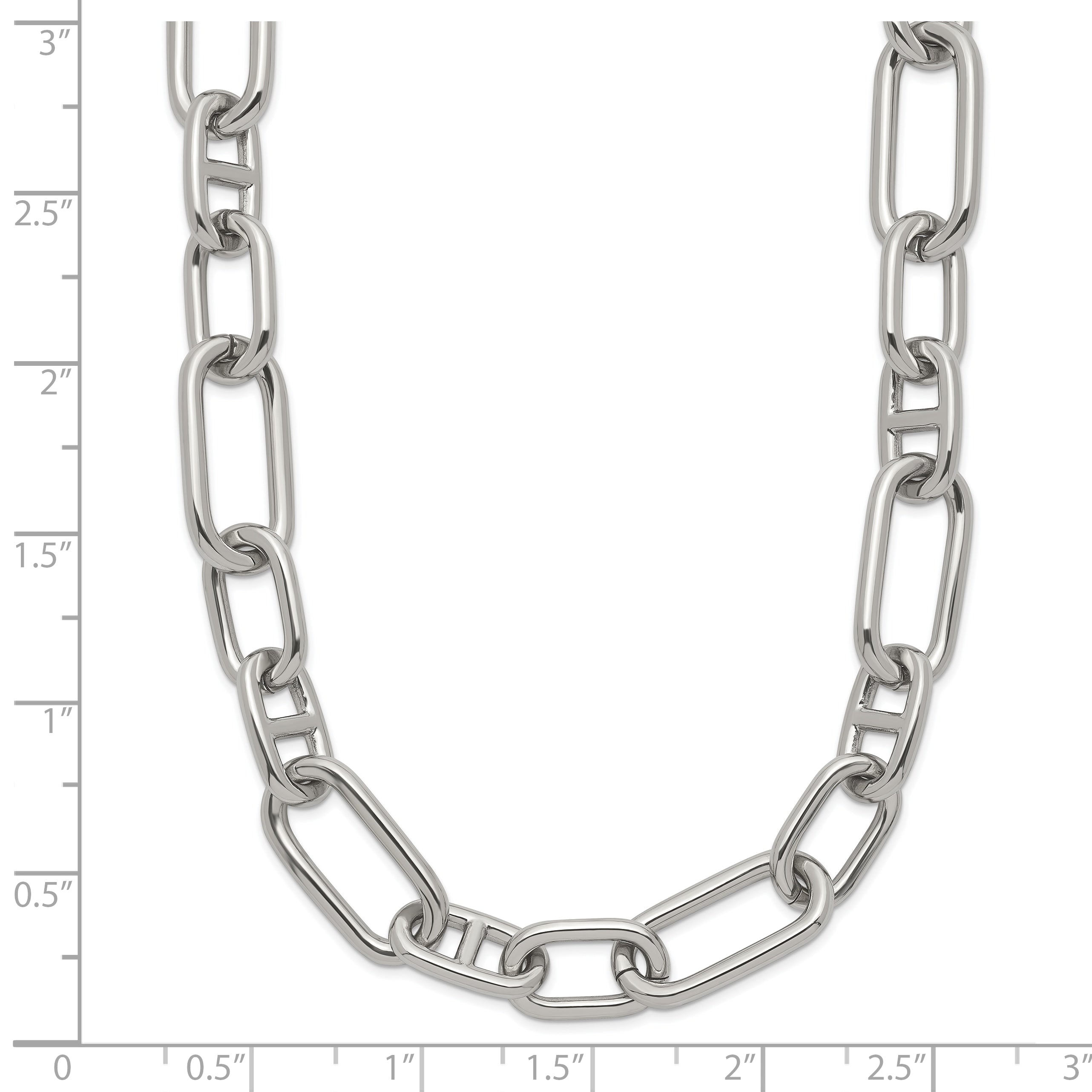 Polished Stainless Steel Necklace 9mm