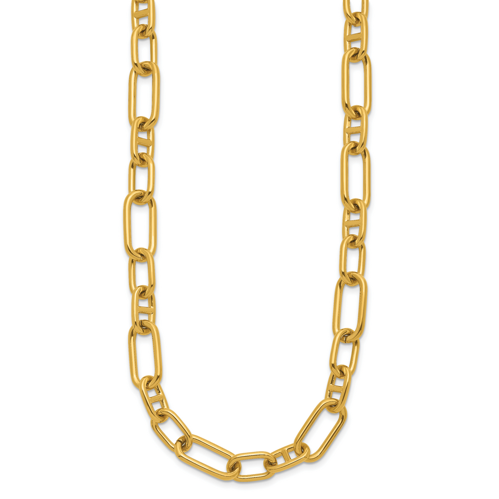 Polished Gold-Tone Stainless Steel Necklace 9mm