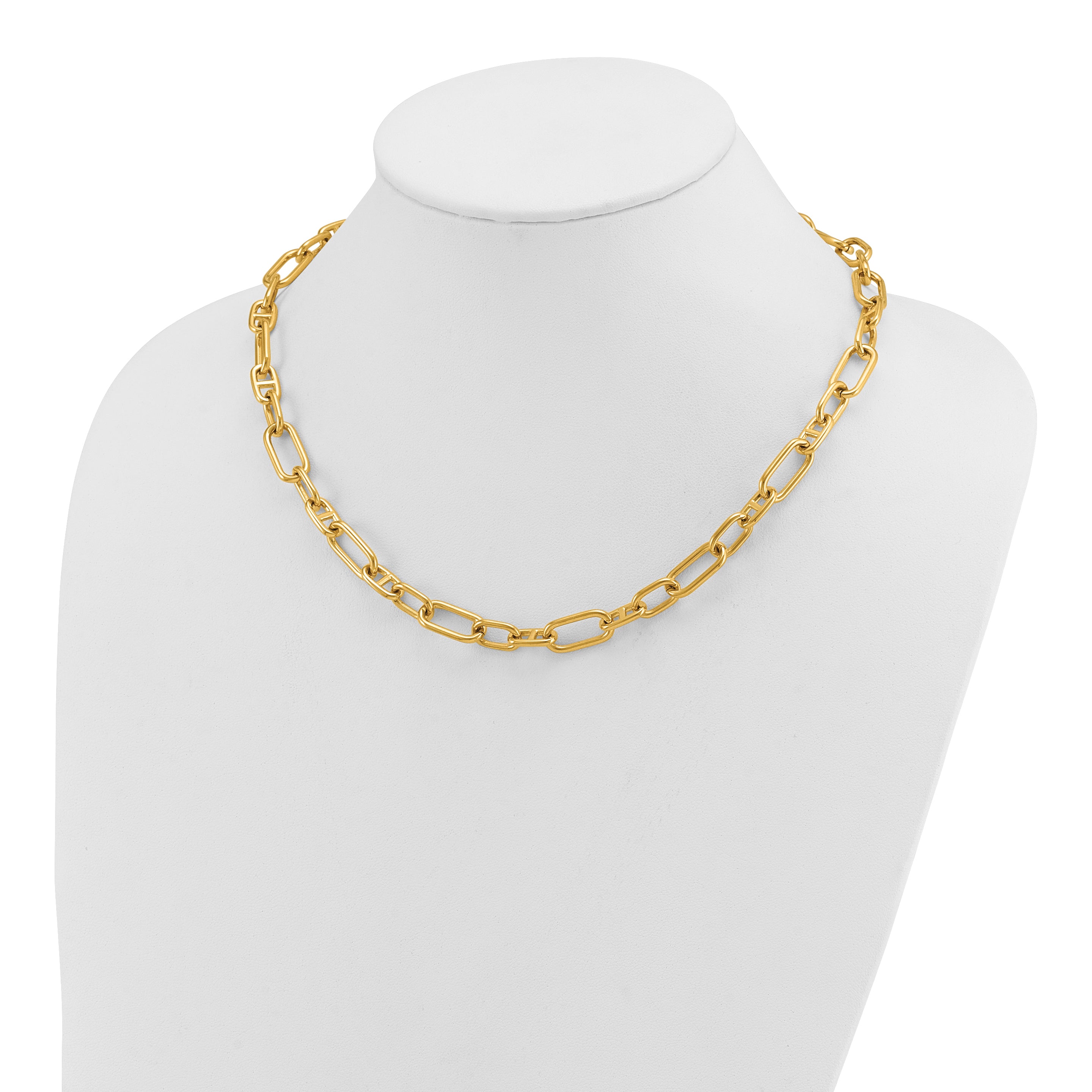 Polished Gold-Tone Stainless Steel Necklace 9mm