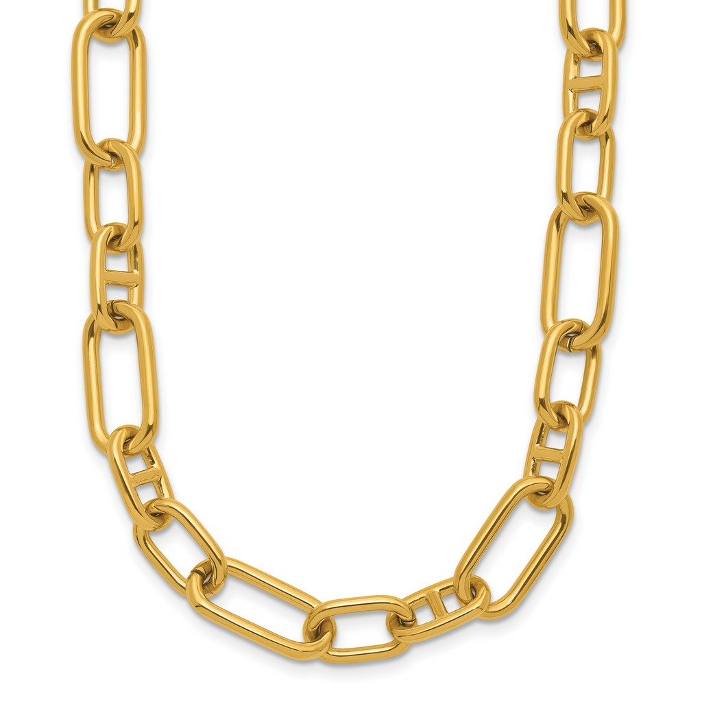 Polished Gold-Tone Stainless Steel Necklace 9mm