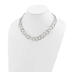 Polished Textured Stainless Steel Necklace 15mm