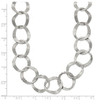 Polished Textured Stainless Steel Necklace 15mm
