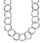 Polished Textured Stainless Steel Necklace 15mm