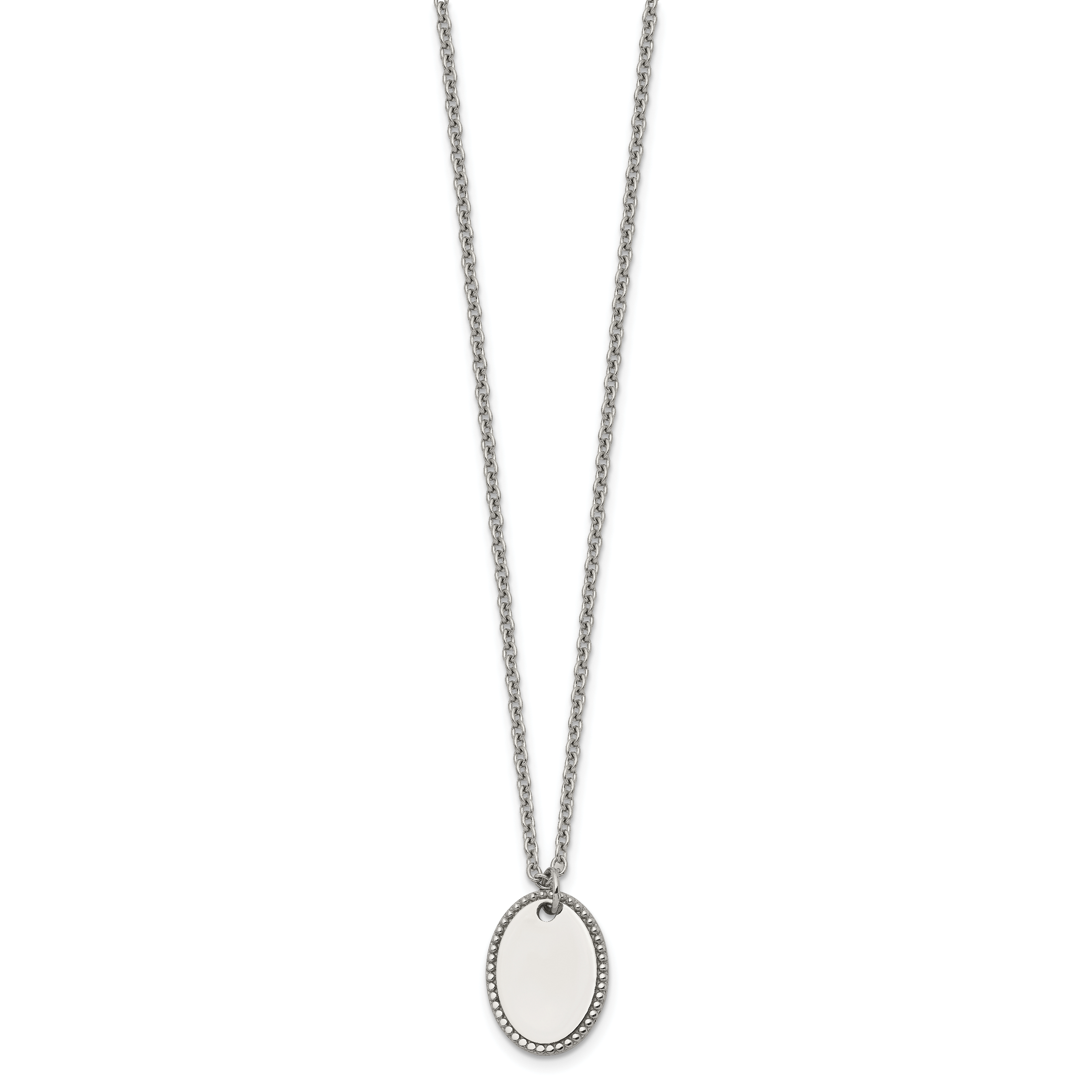 Polished Stainless Steel Cable Chain Pendant Necklace 2mm Secondary image
