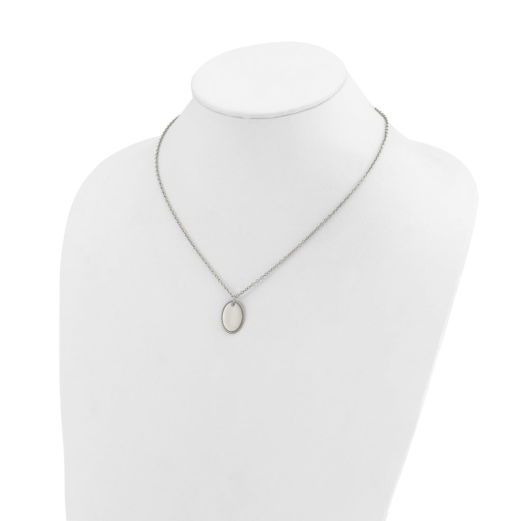 Polished Stainless Steel Cable Chain Pendant Necklace 2mm