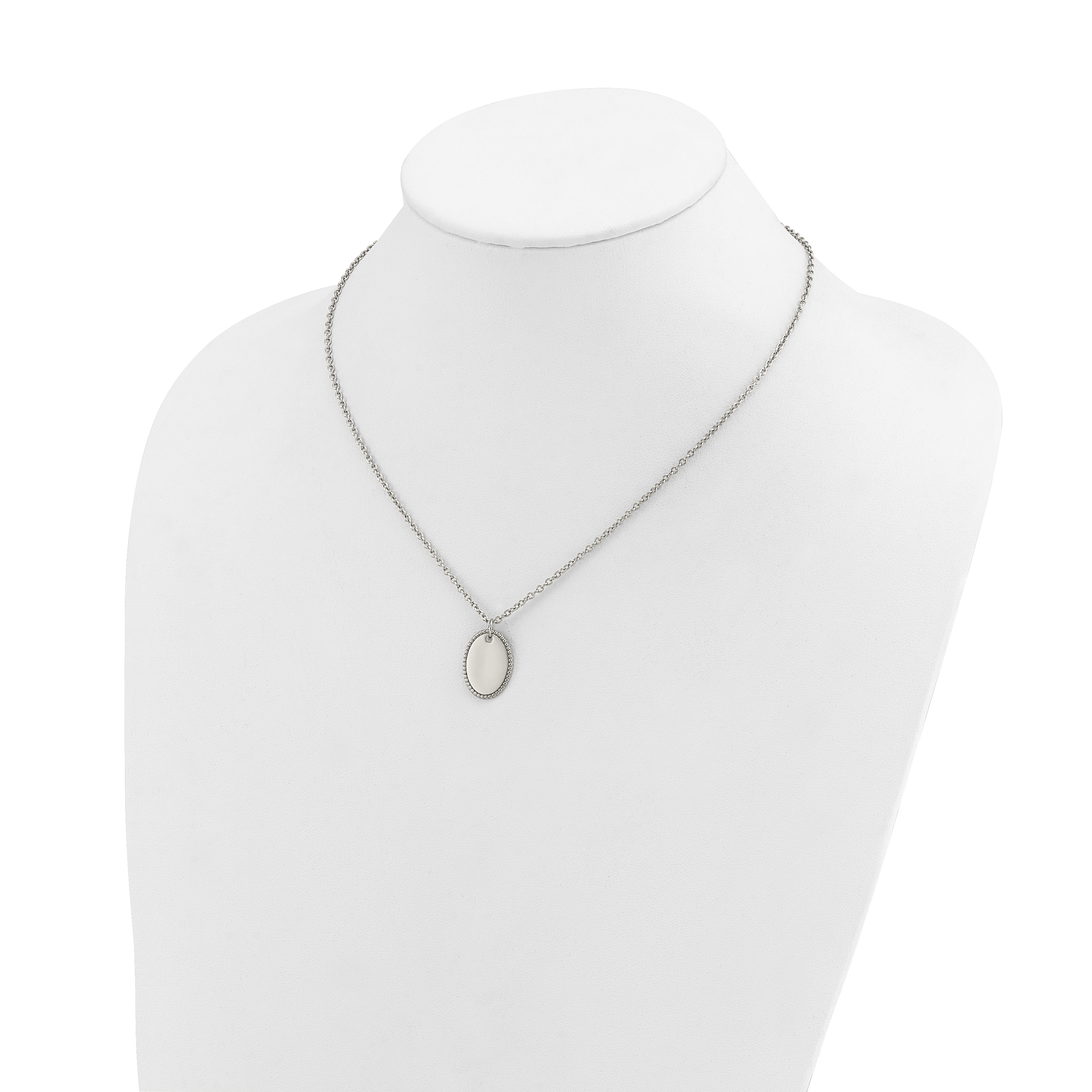 Polished Stainless Steel Cable Chain Pendant Necklace 2mm