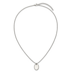 Polished Stainless Steel Cable Chain Pendant Necklace 2mm