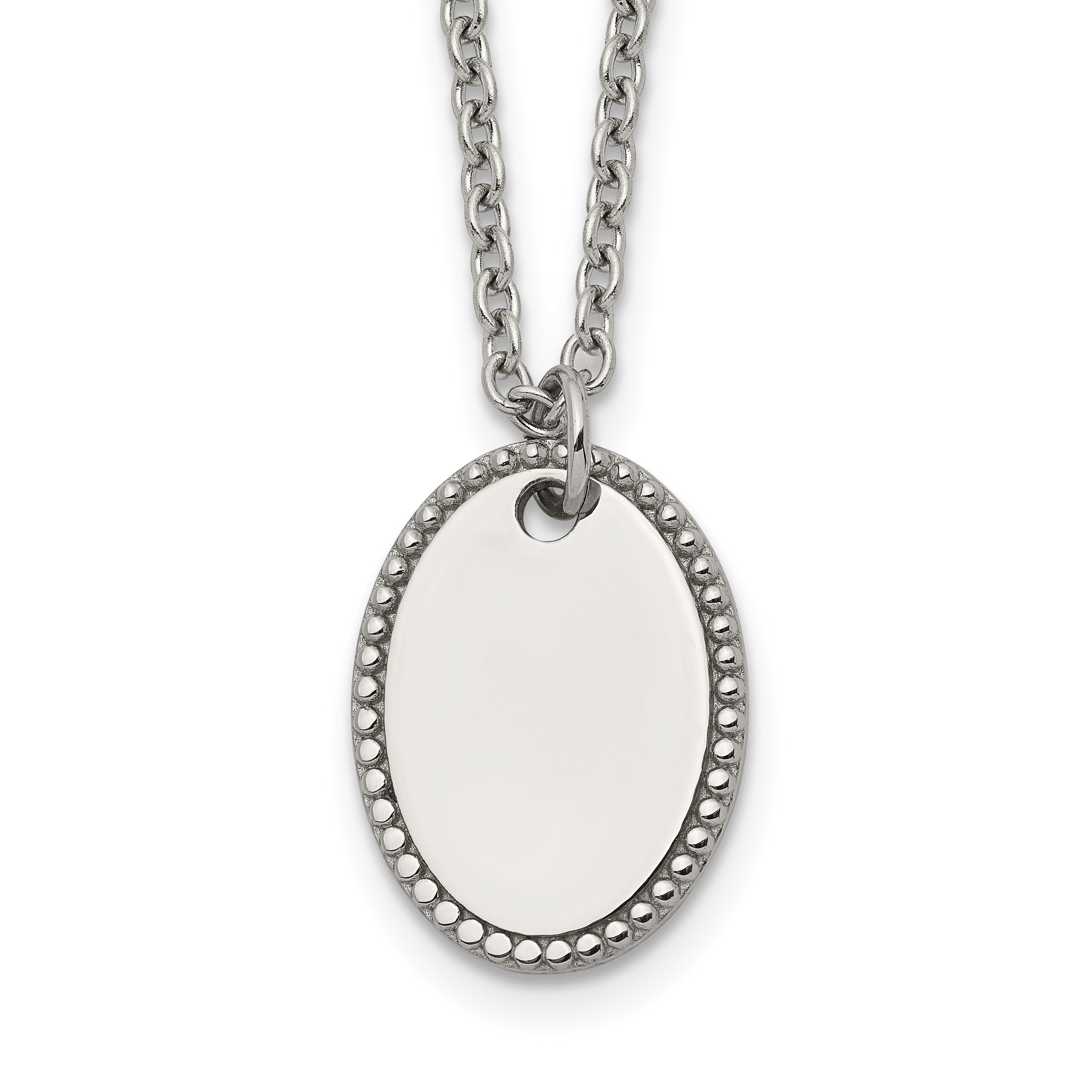 Polished Stainless Steel Cable Chain Pendant Necklace 2mm Main image
