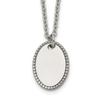 Polished Stainless Steel Cable Chain Pendant Necklace 2mm