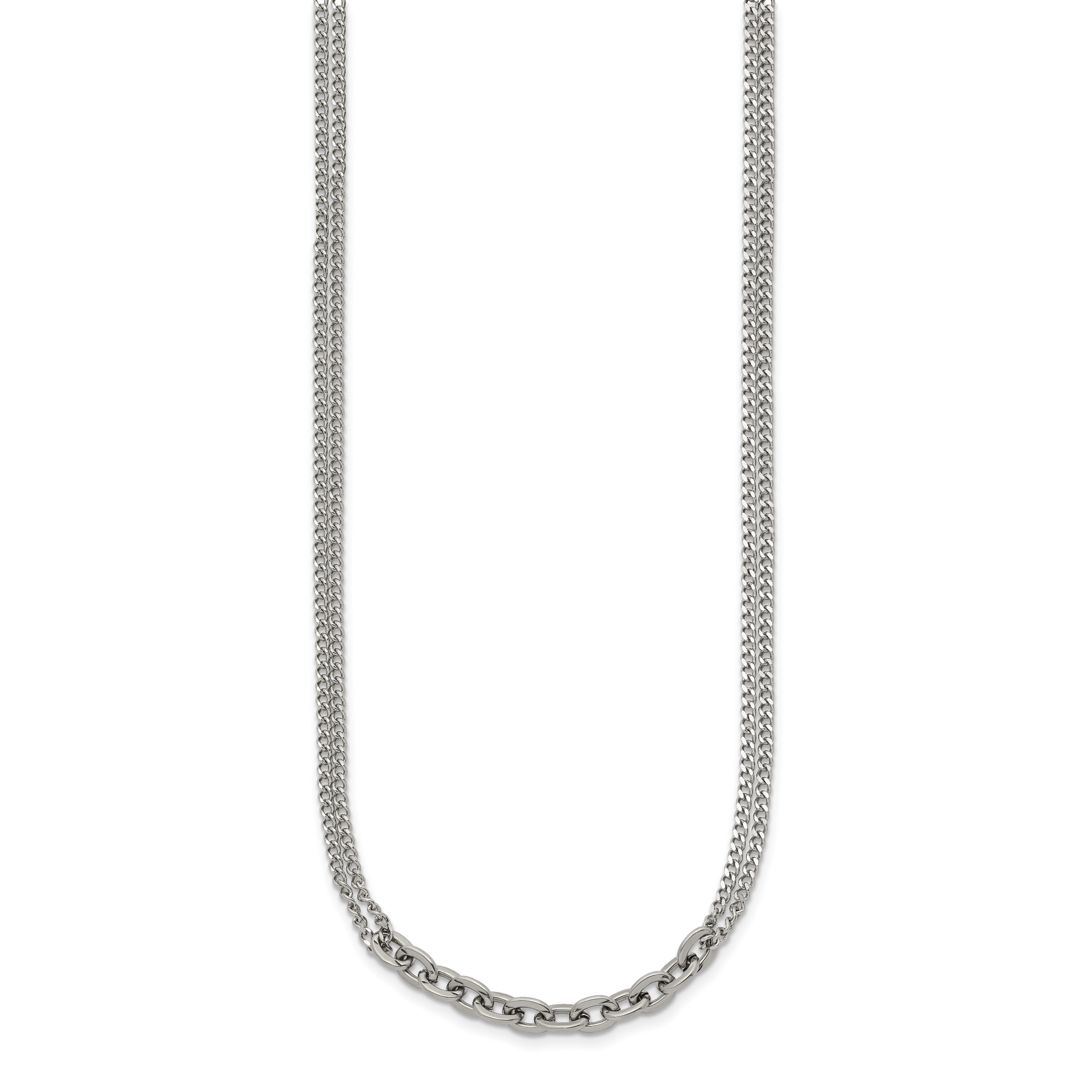 Polished Stainless Steel Curb Chain Necklace 1.8mm Secondary image