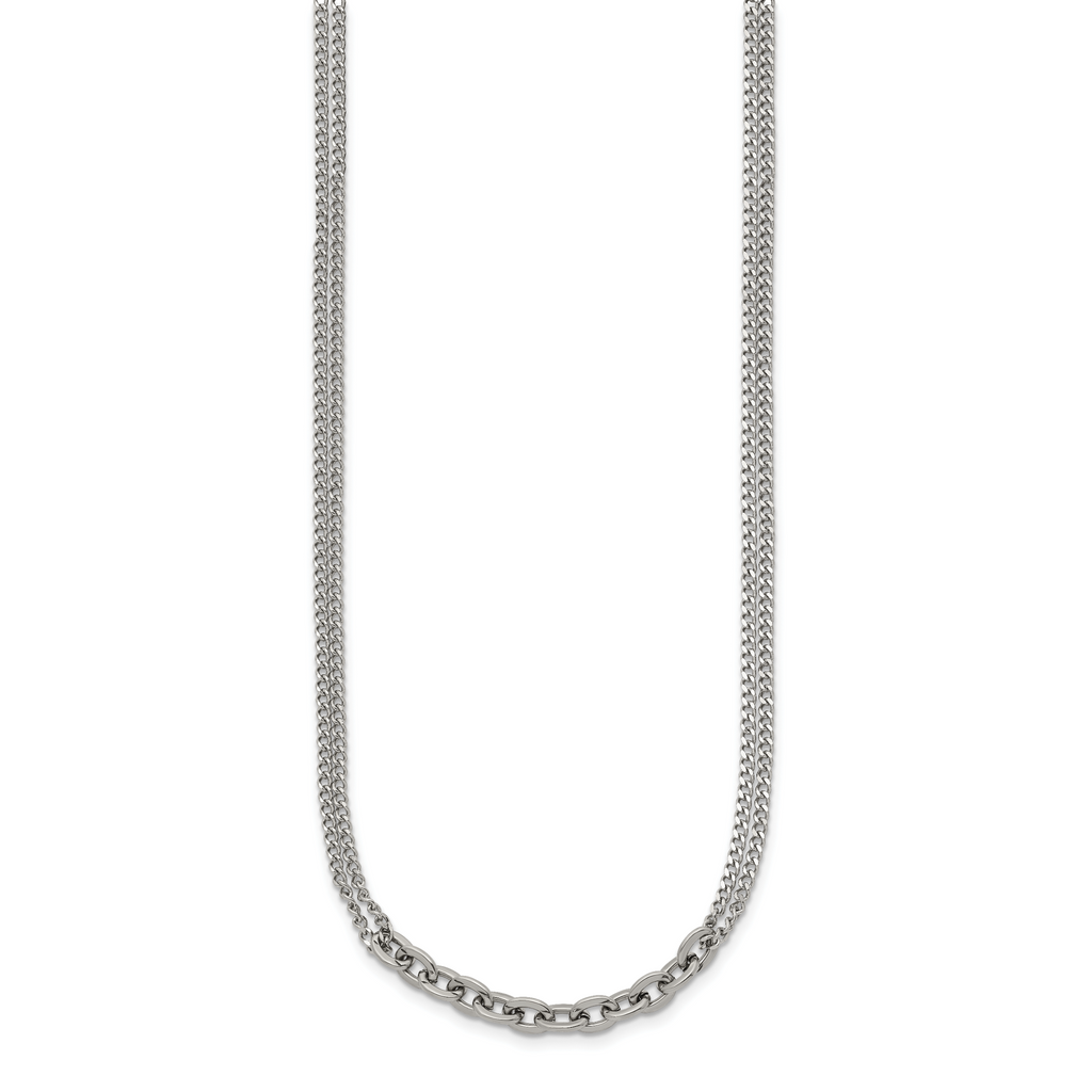 Polished Stainless Steel Curb Chain Necklace 1.8mm