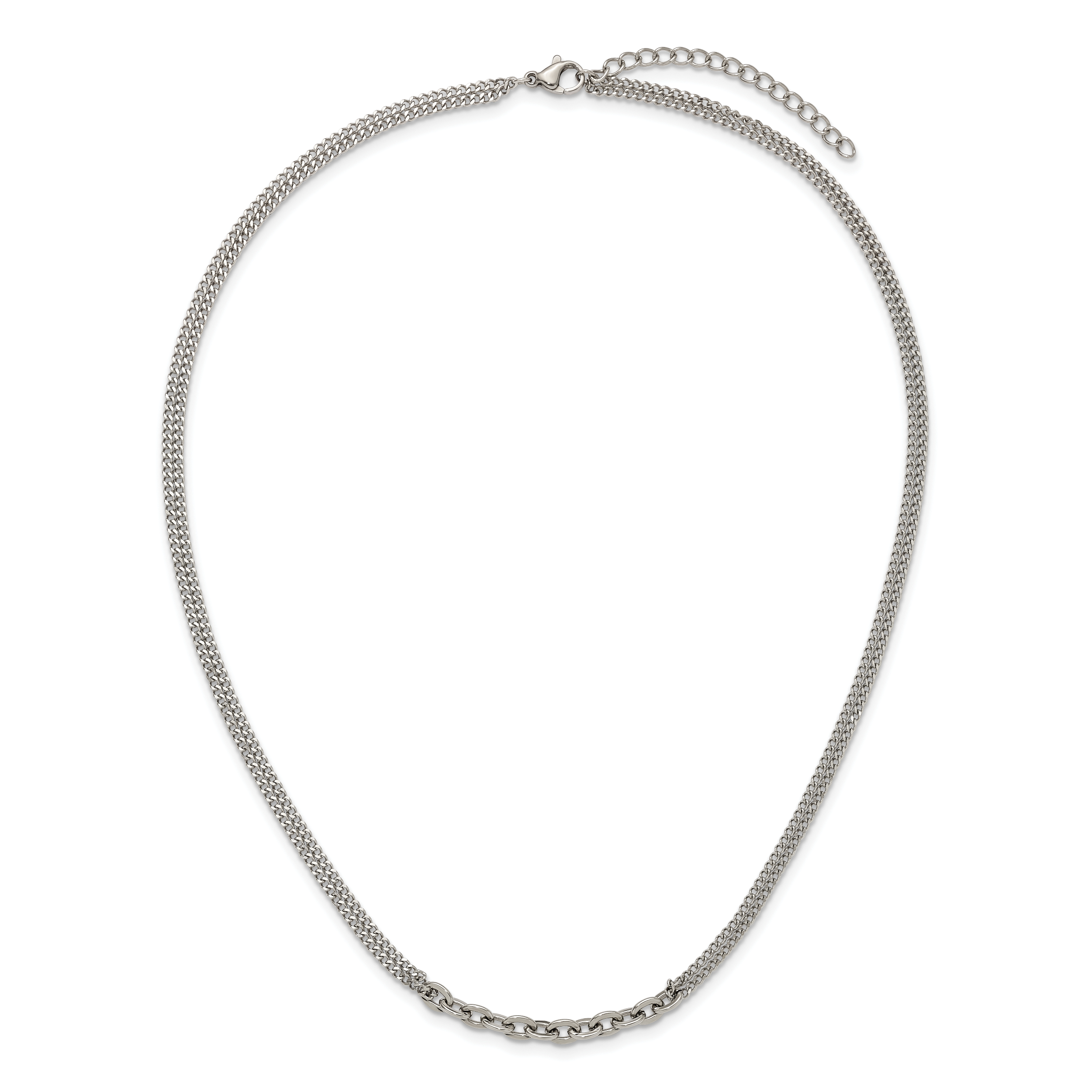 Polished Stainless Steel Curb Chain Necklace 1.8mm