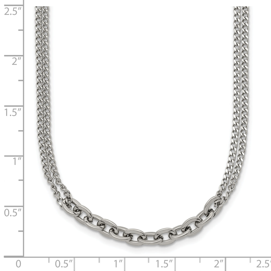 Polished Stainless Steel Curb Chain Necklace 1.8mm