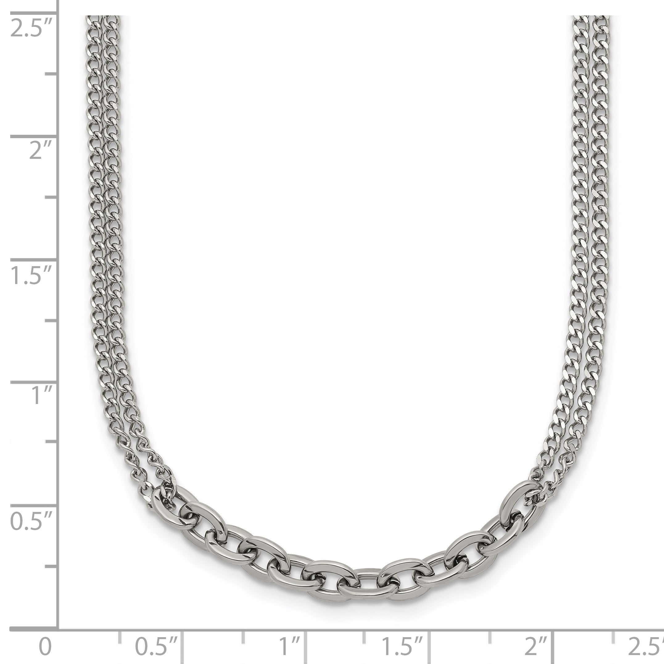 Polished Stainless Steel Curb Chain Necklace 1.8mm