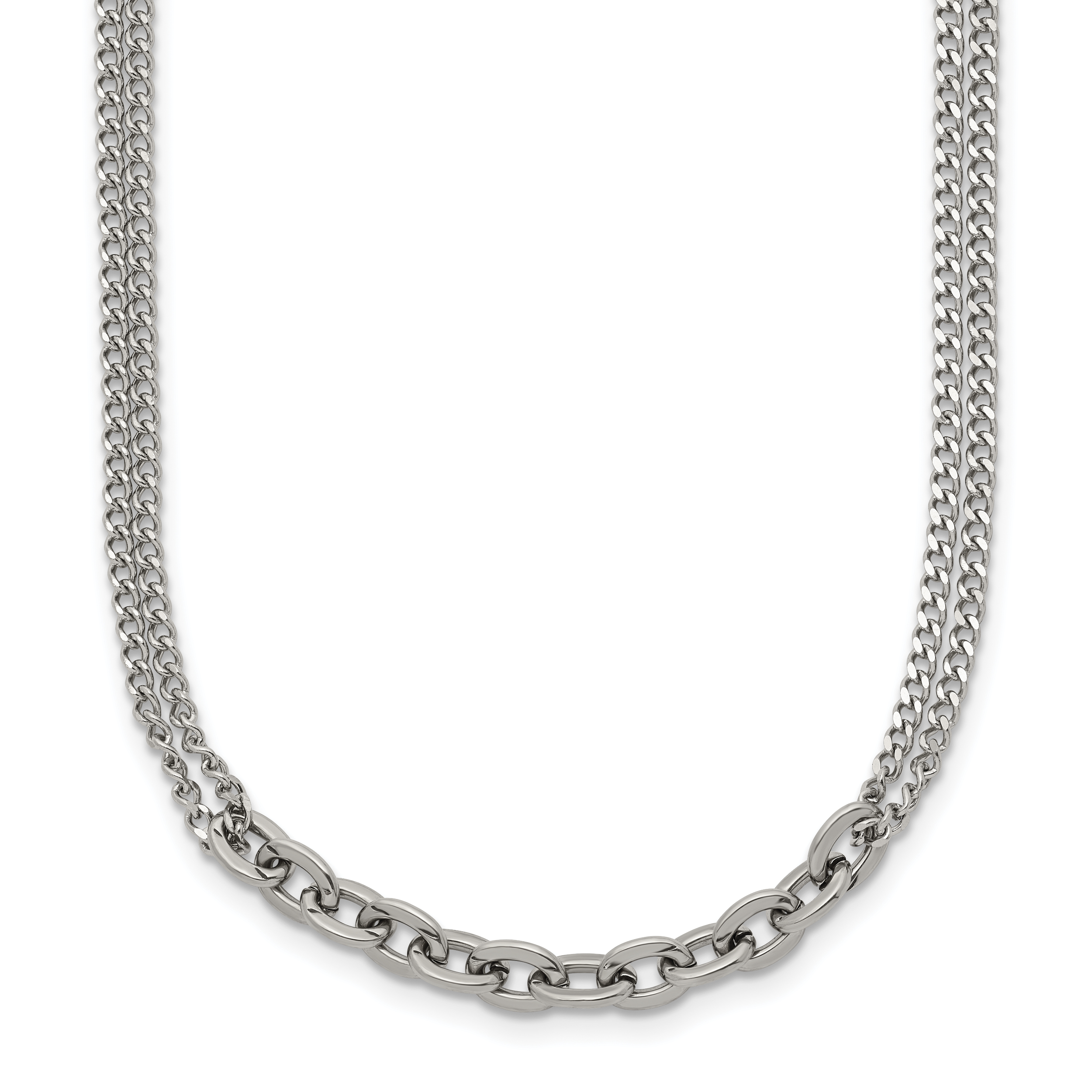 Polished Stainless Steel Curb Chain Necklace 1.8mm