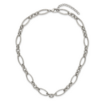 Polished Stainless Steel Open Link Chain Necklace 9.5mm