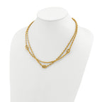 Gold-Tone Polished Anchor Stainless Steel Necklace 3mm