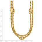 Gold-Tone Polished Anchor Stainless Steel Necklace 3mm