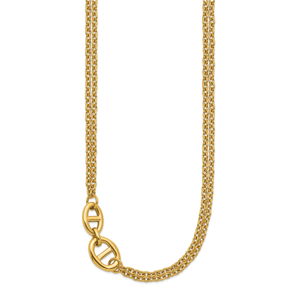 Polished Gold-Tone Stainless Steel Necklace 3mm