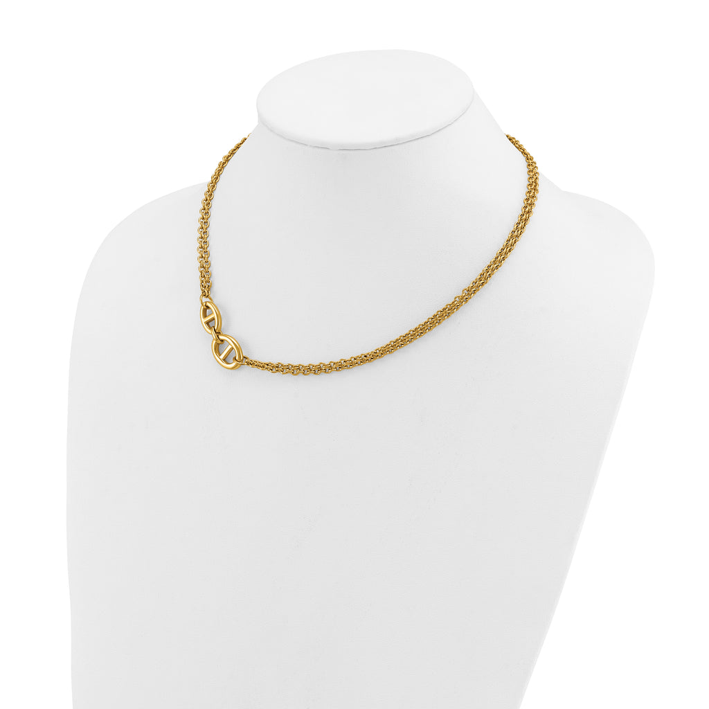 Polished Gold-Tone Stainless Steel Necklace 3mm