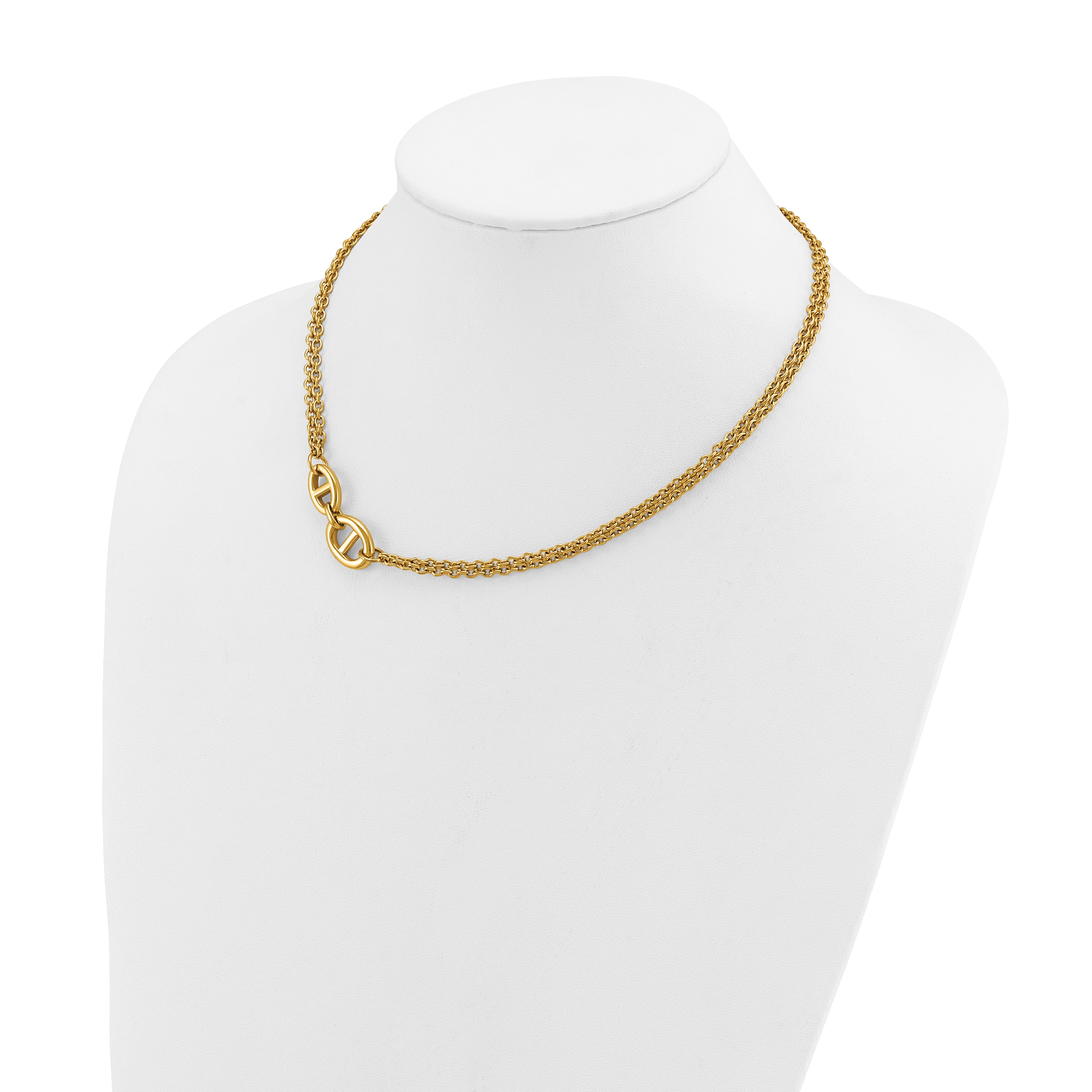 Polished Gold-Tone Stainless Steel Necklace 3mm