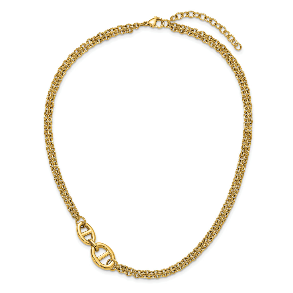 Polished Gold-Tone Stainless Steel Necklace 3mm