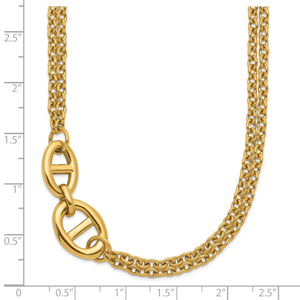 Polished Gold-Tone Stainless Steel Necklace 3mm