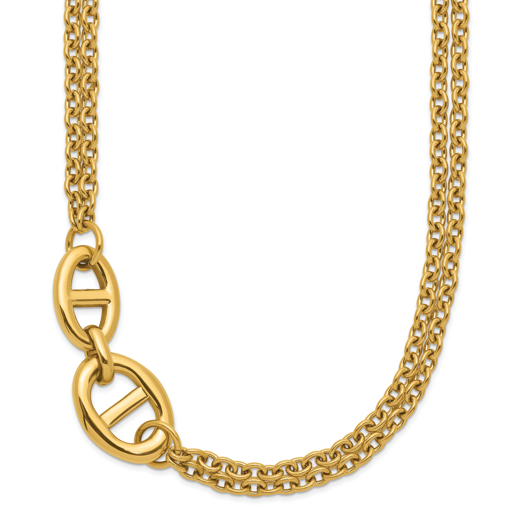 Polished Gold-Tone Stainless Steel Necklace 3mm