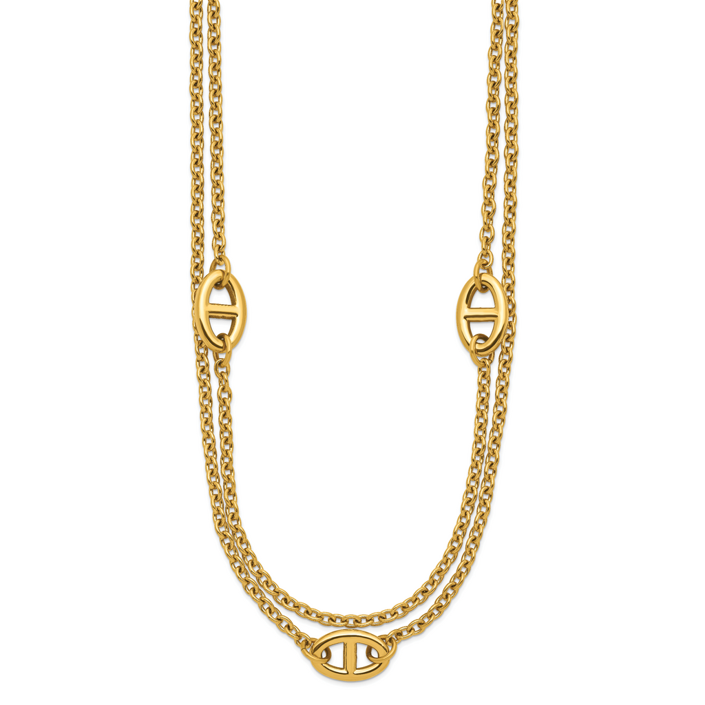 Polished Gold-Tone Stainless Steel Necklace 4mm