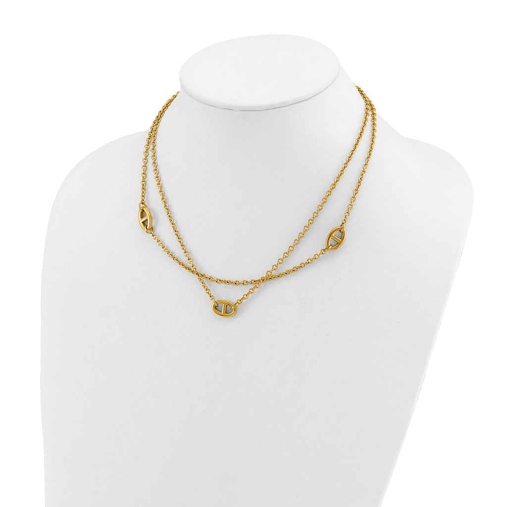 Polished Gold-Tone Stainless Steel Necklace 4mm