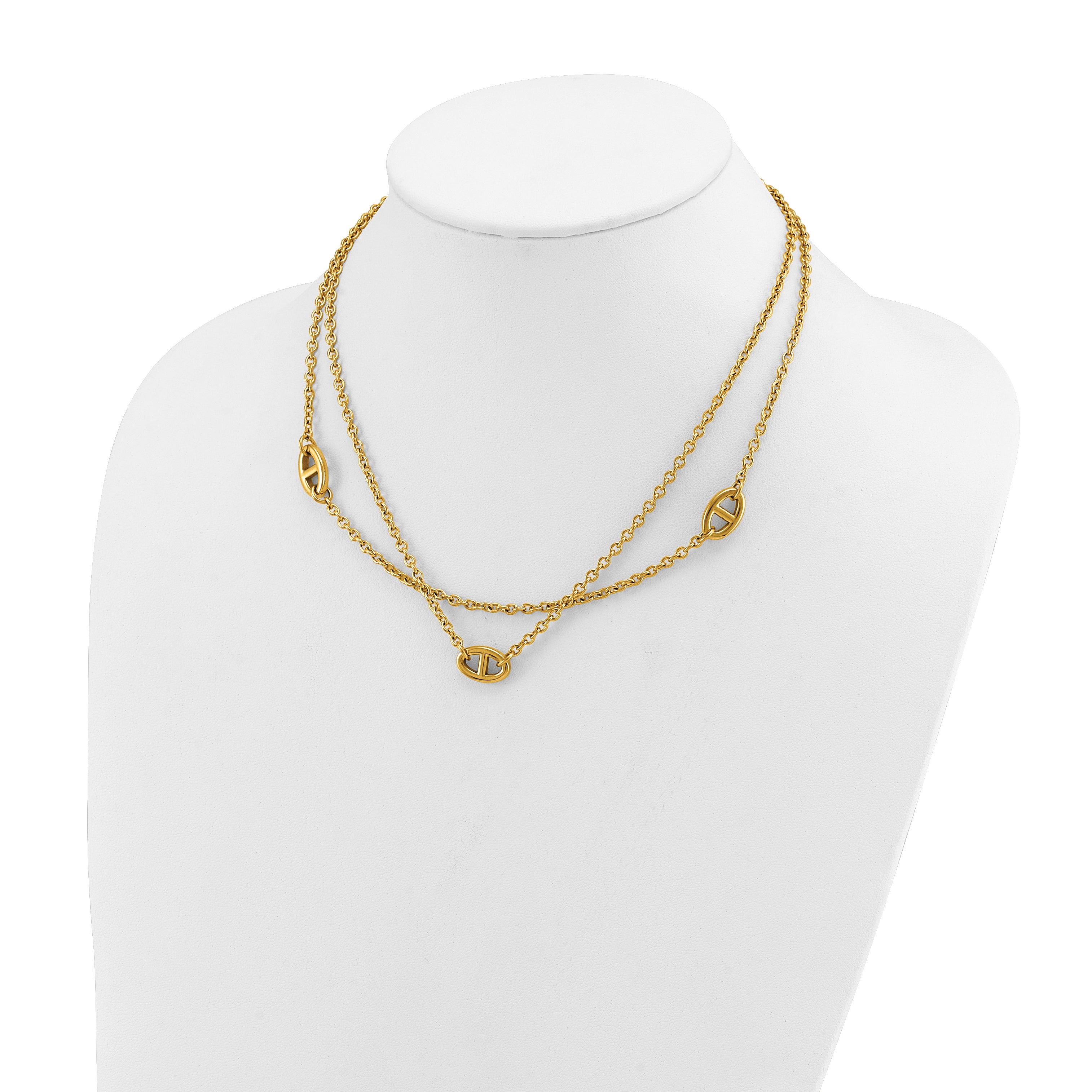 Polished Gold-Tone Stainless Steel Necklace 4mm