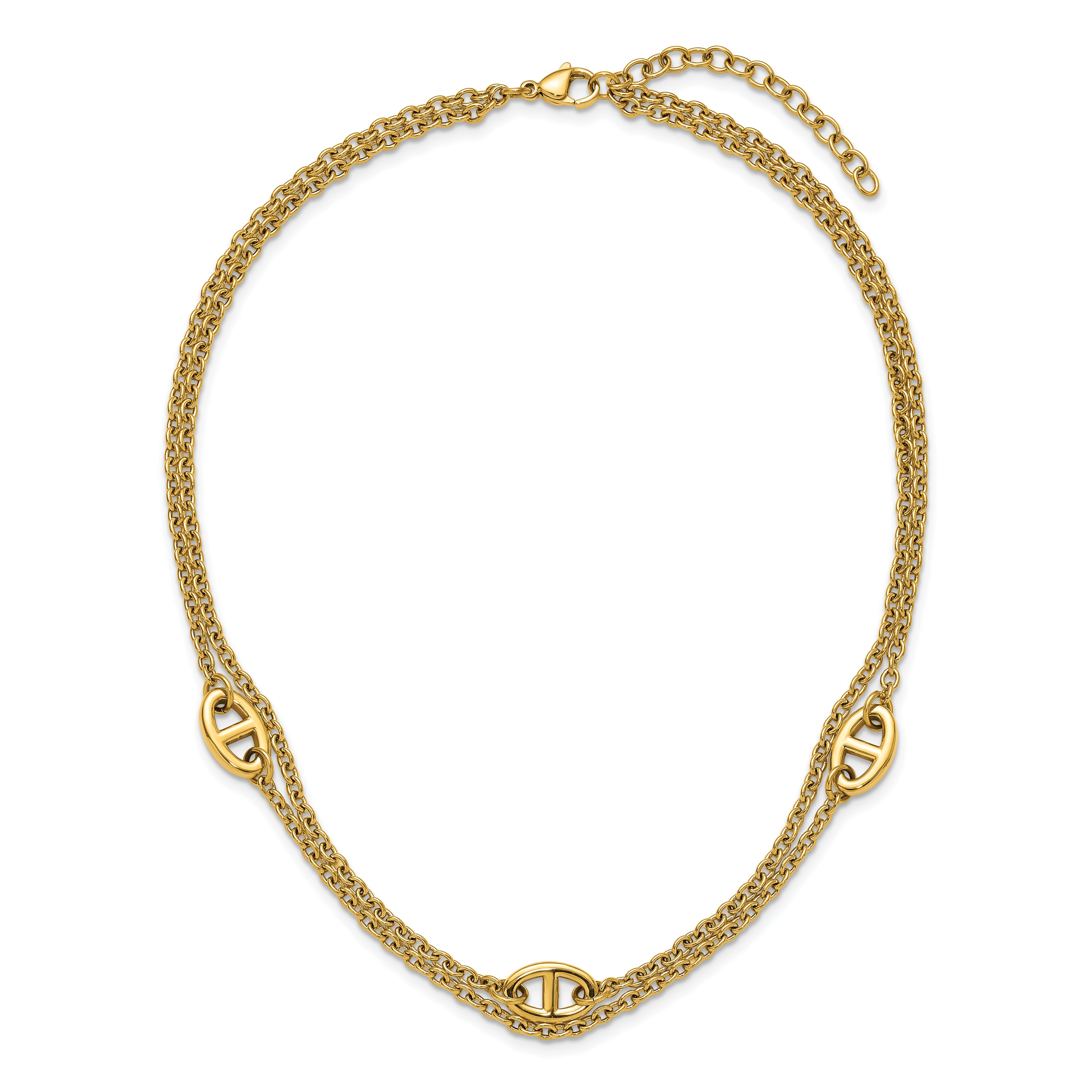 Polished Gold-Tone Stainless Steel Necklace 4mm
