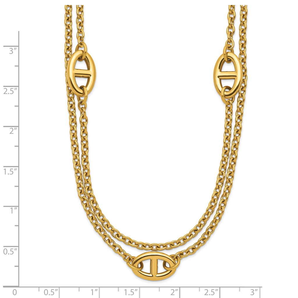 Polished Gold-Tone Stainless Steel Necklace 4mm