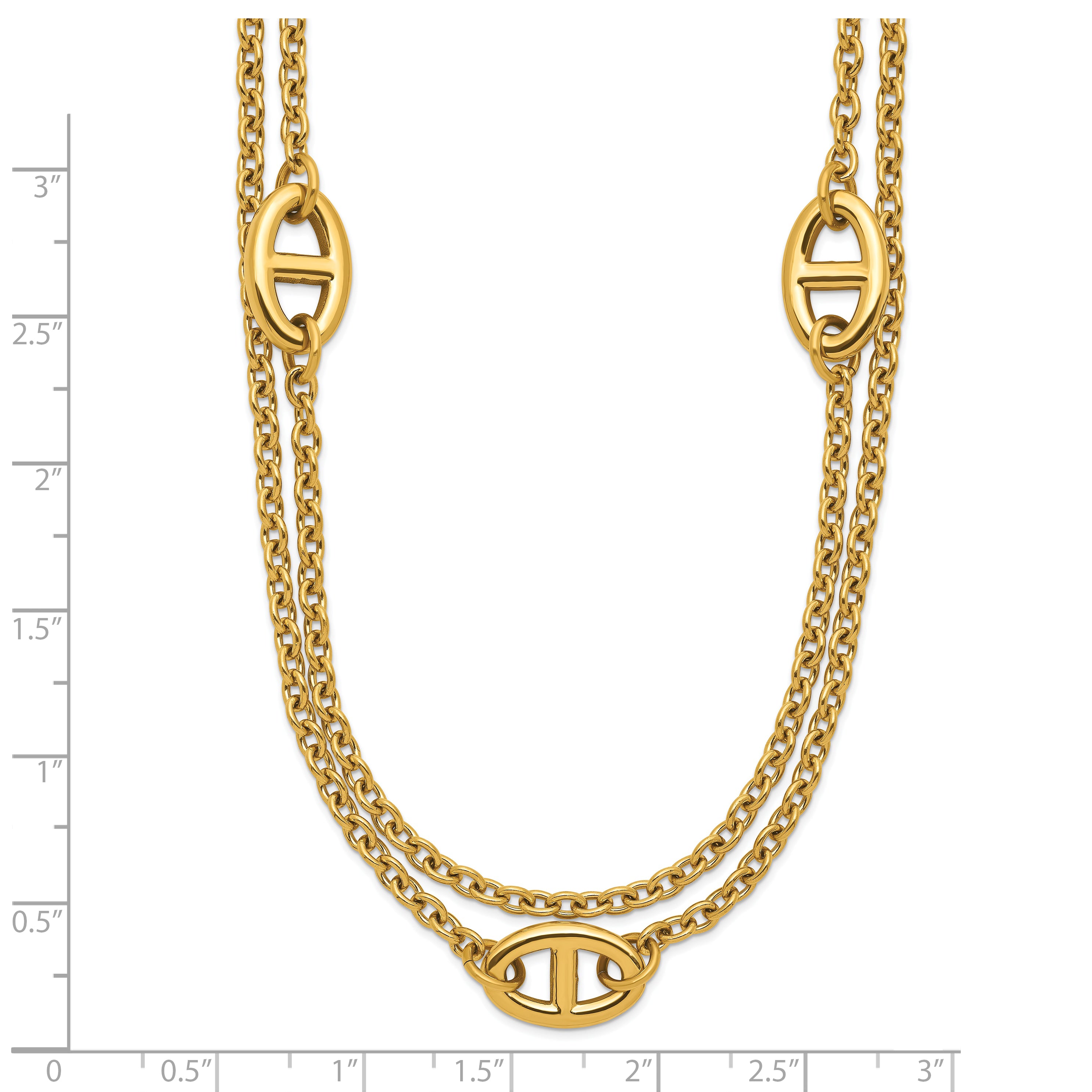 Polished Gold-Tone Stainless Steel Necklace 4mm