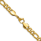 Men's Polished Gold-Tone Stainless Steel Figaro Chain Necklace 1.5mm