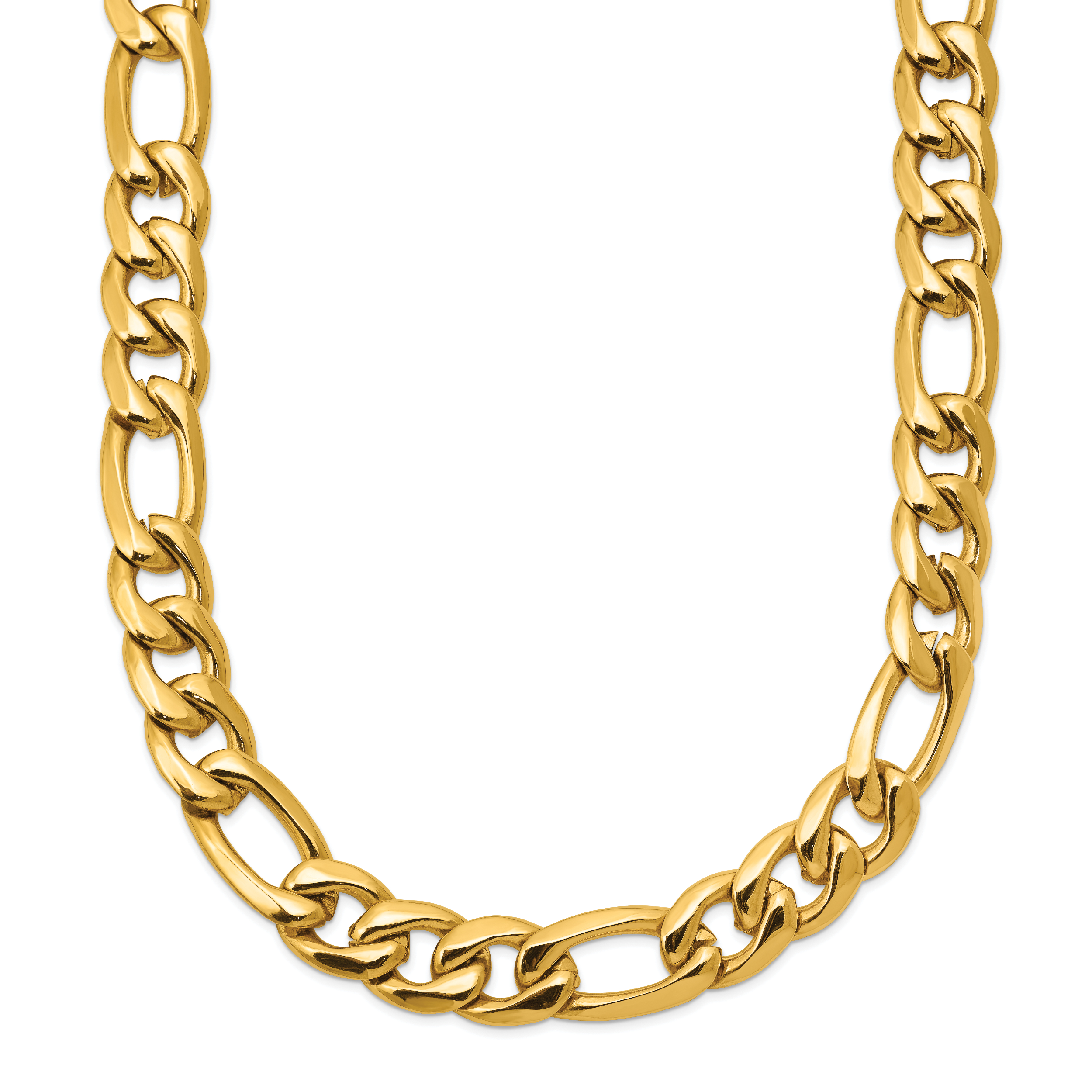 Men's Polished Gold-Tone Stainless Steel Figaro Chain Necklace 1.5mm Main image