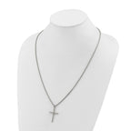 Polished Cross Stainless Steel Box Chain Necklace 1.8mm