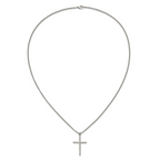 Polished Cross Stainless Steel Box Chain Necklace 1.8mm