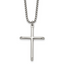 Polished Cross Stainless Steel Box Chain Necklace 1.8mm