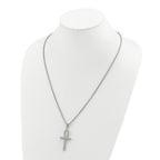 Men's Polished Ankh Cross Stainless Steel Box Chain Necklace 1.8mm