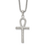 Men's Polished Ankh Cross Stainless Steel Box Chain Necklace 1.8mm
