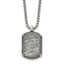 Men's Antiqued Grey Jasper Dog Tag Stainless Steel Box Chain Pendant Necklace 1.8mm