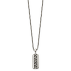 Men's Antiqued Stainless Steel Box Chain Pendant Necklace 1.8mm
