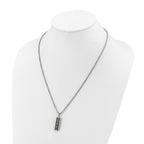 Men's Antiqued Stainless Steel Box Chain Pendant Necklace 1.8mm