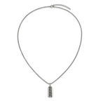 Men's Antiqued Stainless Steel Box Chain Pendant Necklace 1.8mm