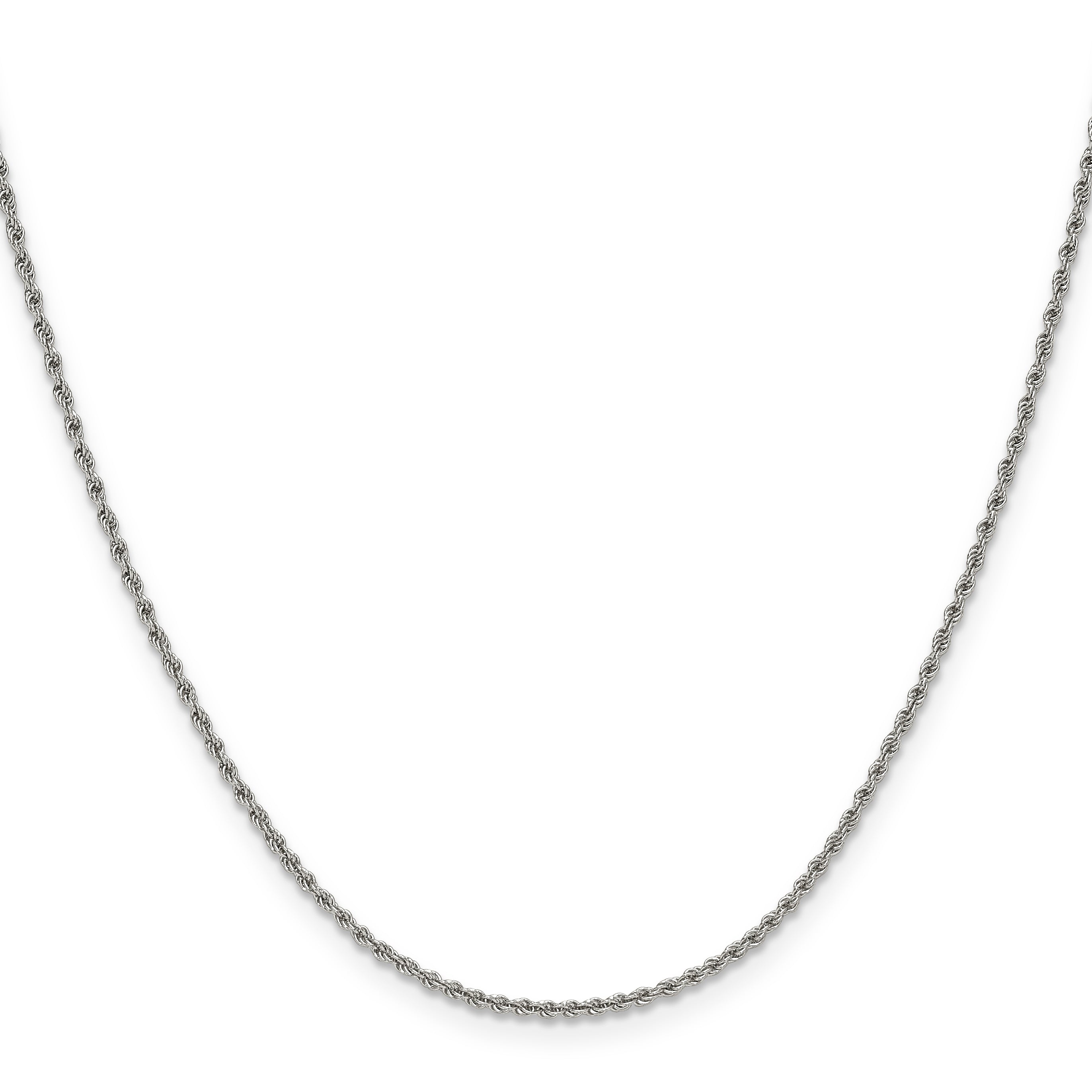 Polished Stainless Steel Rope Chain Necklace 1.5mm