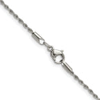 Polished Stainless Steel Rope Chain Necklace 1.5mm